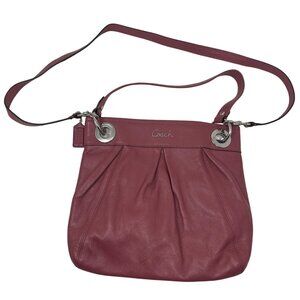 Coach Rose Leather Ashley Hippie Shoulder Bag With Silver Grommet Accents